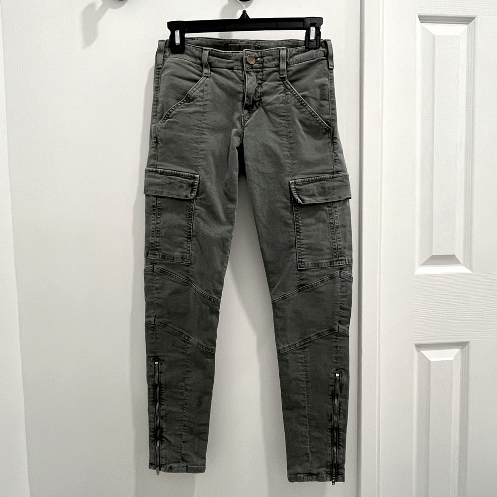J Brand olive green military cargo skinny jeans